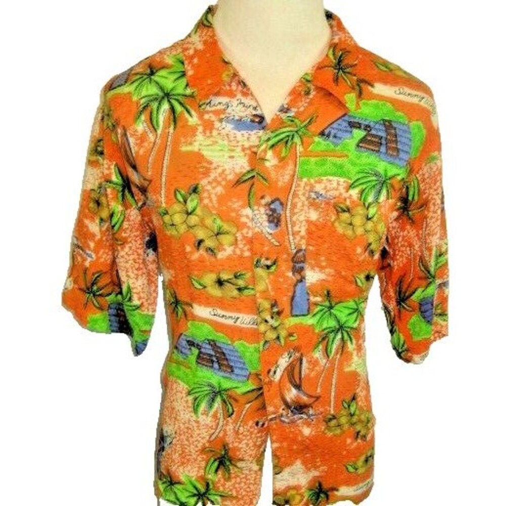 Mens Protest Rayon Multicolor Hawaiian Aloha Island Casual Shirt sz L
